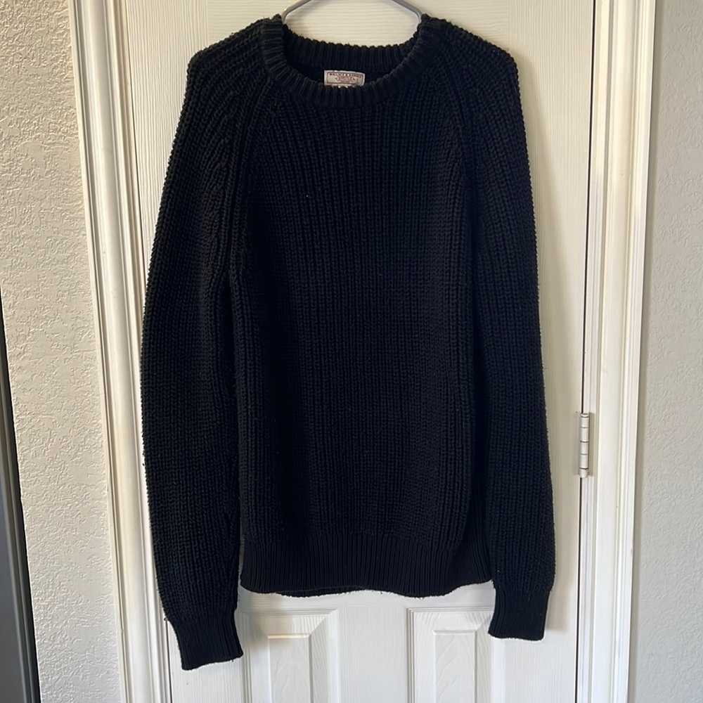 J. Crew Wallace & Barnes knit black sweater size L